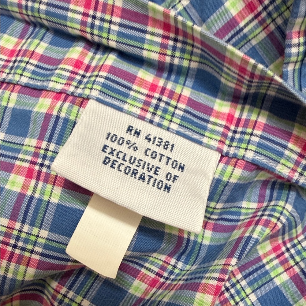 Polo Ralph Lauren Long Sleeve Blue and Pink‎ Plaid Shirt - Picture 4 of 8